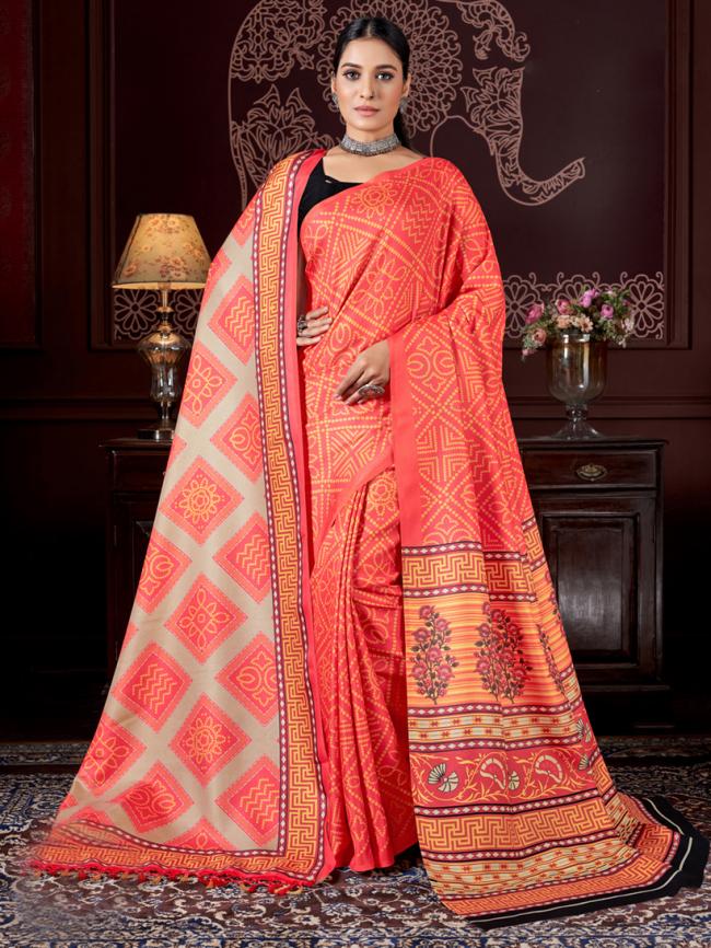 Pasmina Multi Colour Casual Wear Printed Saree